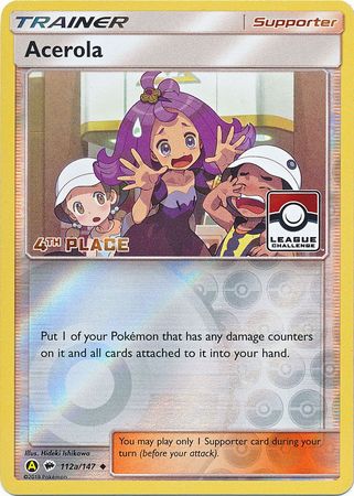 Acerola (112a/147) (League Promo 4th Place) [Sun & Moon: Burning Shadows] Pokémon
