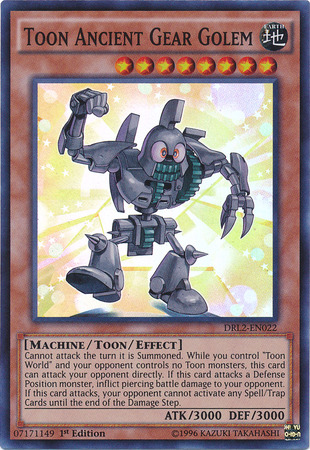 Toon Ancient Gear Golem [DRL2-EN022] Super Rare Yu-Gi-Oh!