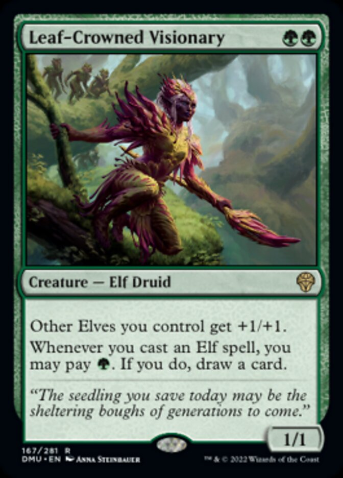 Leaf-Crowned Visionary [Dominaria United] Magic: The Gathering