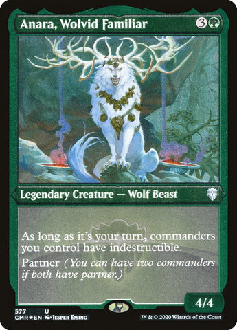 Anara, Wolvid Familiar (Etched) [Commander Legends] Magic: The Gathering