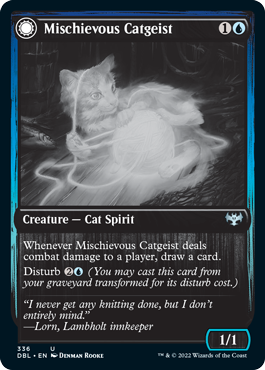 Mischievous Catgeist // Catlike Curiosity [Innistrad: Double Feature] Magic: The Gathering