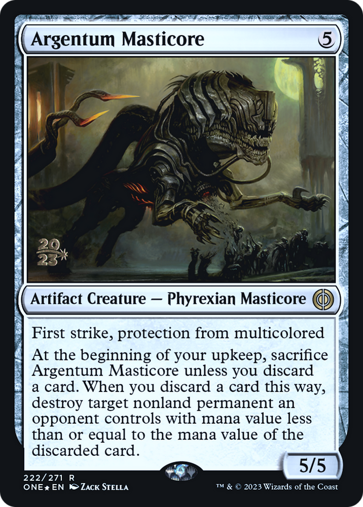 Argentum Masticore [Phyrexia: All Will Be One Prerelease Promos] Magic: The Gathering