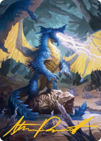 Blue Dragon Art Card (Gold-Stamped Signature) [Dungeons & Dragons: Adventures in the Forgotten Realms Art Series] Magic: The Gathering