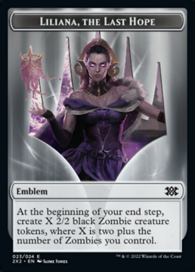 Liliana, the Last Hope Emblem // Spirit (002) Double-Sided Token [Double Masters 2022 Tokens] Magic: The Gathering