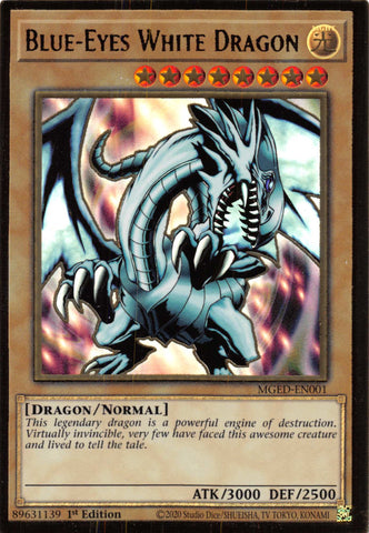 Blue-Eyes White Dragon (Alternate Art) [MGED-EN001] Gold Rare Yu-Gi-Oh!