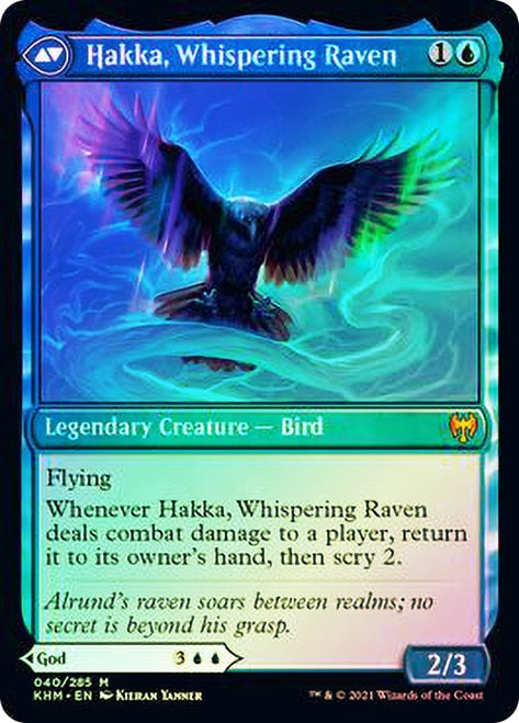 Alrund, God of the Cosmos // Hakka, Whispering Raven [Kaldheim Prerelease Promos] Magic: The Gathering