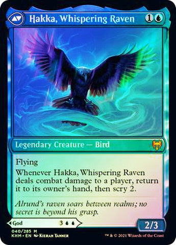 Alrund, God of the Cosmos // Hakka, Whispering Raven [Kaldheim Prerelease Promos] Magic: The Gathering