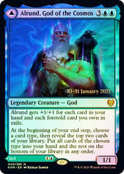 Alrund, God of the Cosmos // Hakka, Whispering Raven [Kaldheim Prerelease Promos] Magic: The Gathering