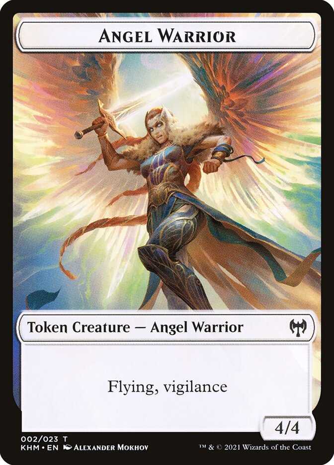 Human Warrior // Angel Warrior Double-Sided Token [Kaldheim Tokens] Magic: The Gathering