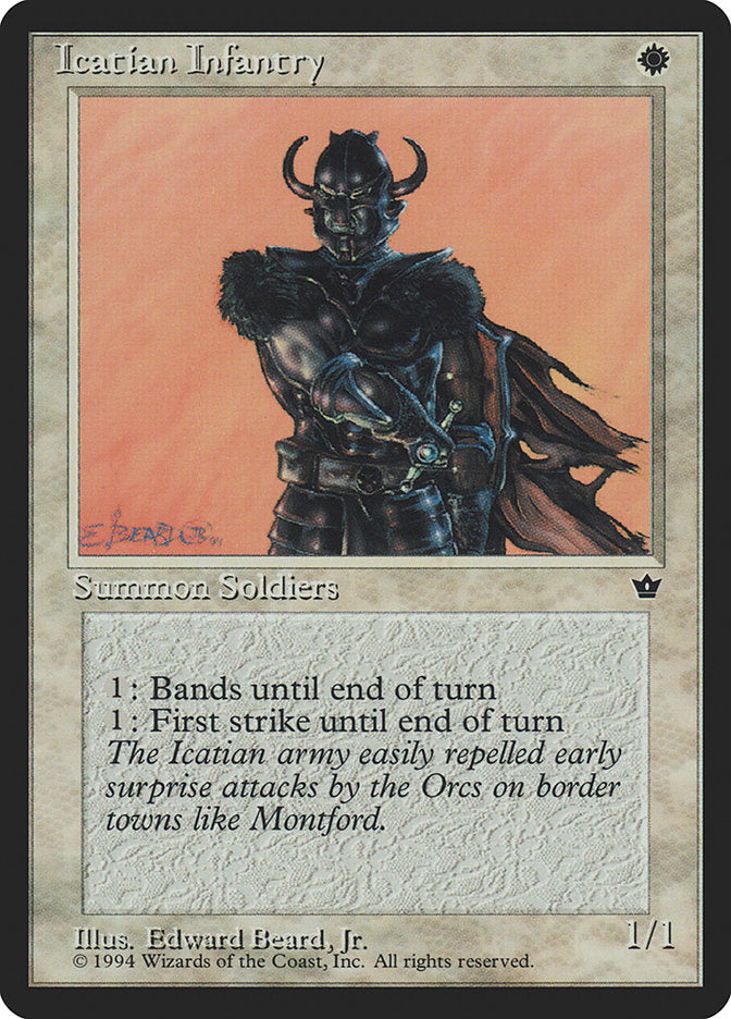 Icatian Infantry (Edward P. Beard, Jr.) [Fallen Empires] Magic: The Gathering