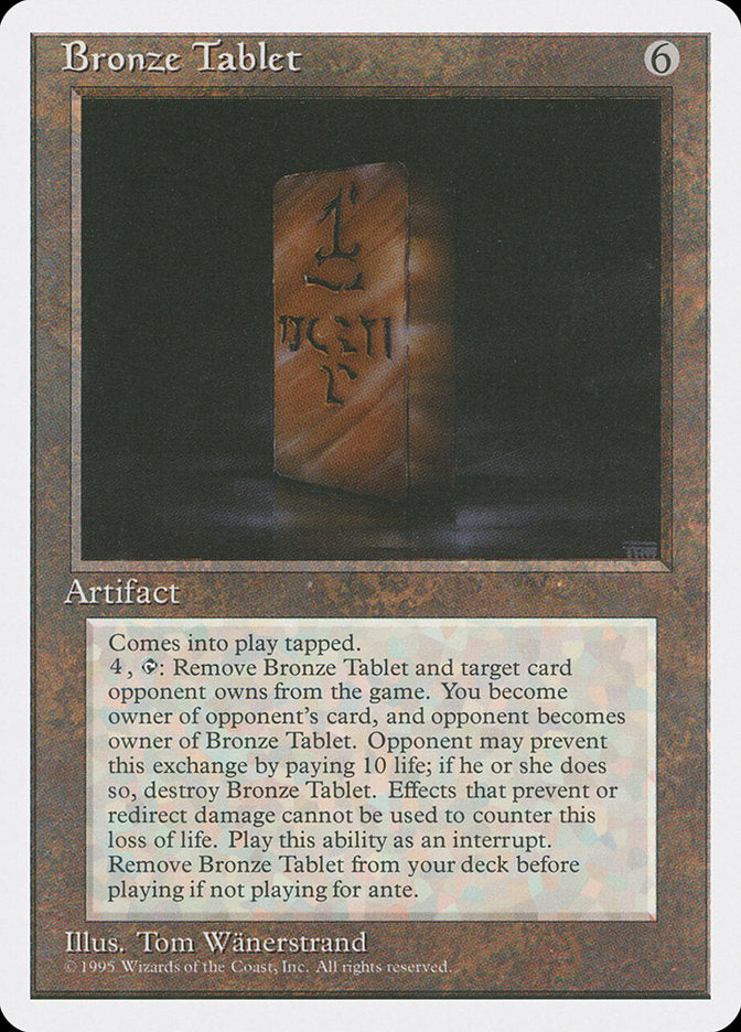 Bronze Tablet [Fourth Edition] Magic: The Gathering
