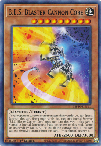 B.E.S. Blaster Cannon Core [MP20-EN111] Common Yu-Gi-Oh!