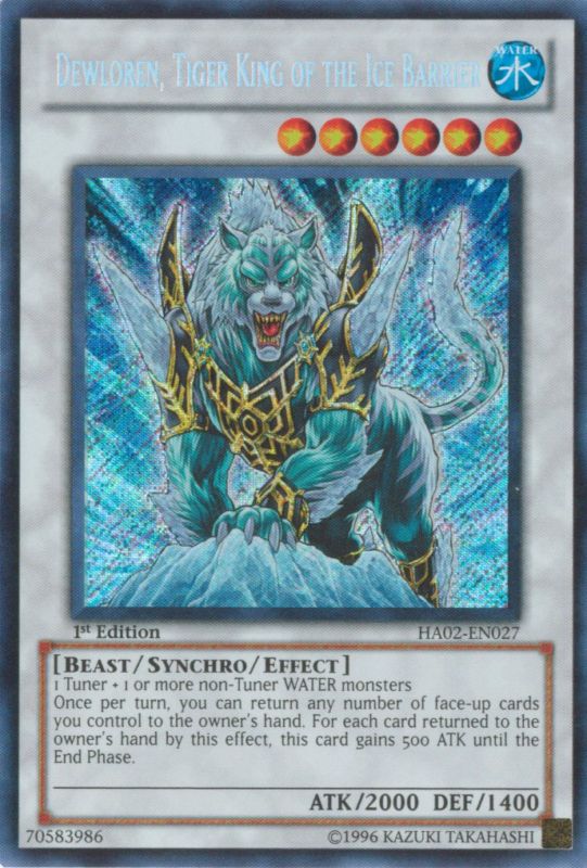 Dewloren, Tiger King of the Ice Barrier [HA02-EN027] Secret Rare Yu-Gi-Oh!