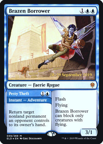 Brazen Borrower // Petty Theft [Throne of Eldraine Prerelease Promos] Magic: The Gathering