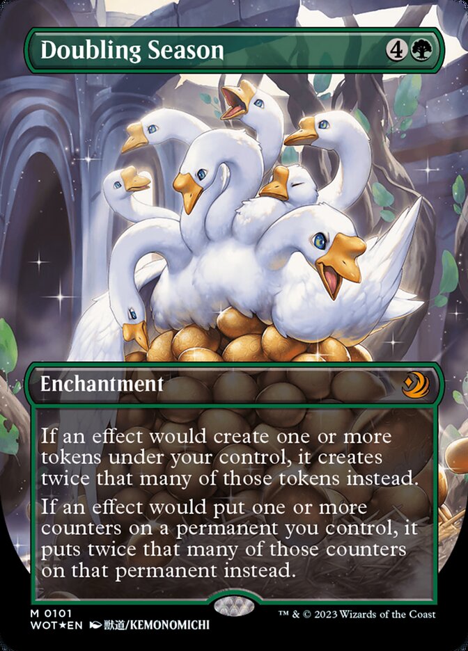 Doubling Season (Anime Borderless) (Confetti Foil) [Wilds of Eldraine: Enchanting Tales] Magic: The Gathering