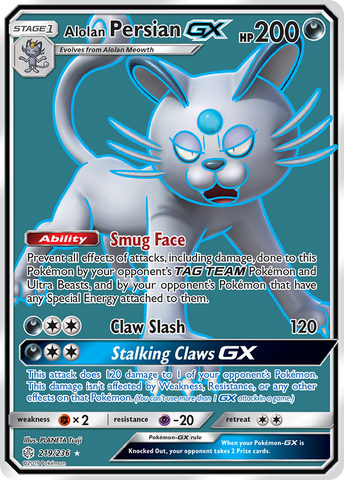 Alolan Persian GX (219/236) [Sun & Moon: Cosmic Eclipse] Pokémon