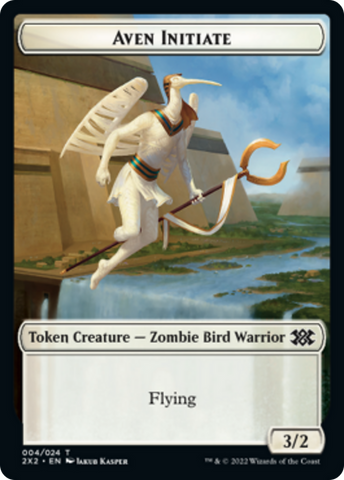 Boar // Aven Initiate Double-Sided Token [Double Masters 2022 Tokens] Magic: The Gathering