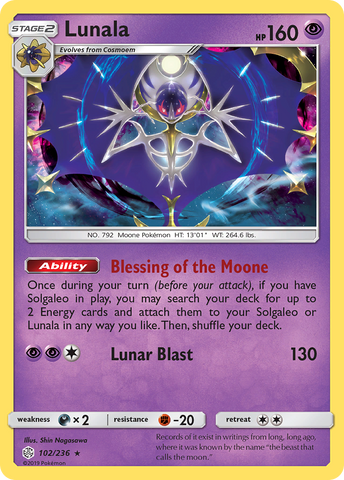 Lunala (102/236) [Sun & Moon: Cosmic Eclipse] Pokémon