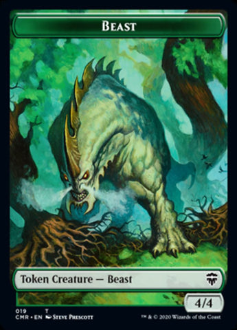 Beast (18) // Beast (19) Double-Sided Token [Commander Legends Tokens] Magic: The Gathering