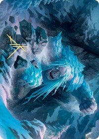 Icehide Troll Art Card (Gold-Stamped Signature) [Kaldheim Art Series] Magic: The Gathering