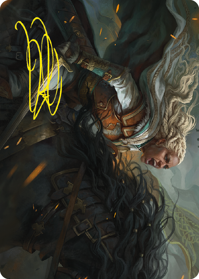 Eowyn, Fearless Knight Art Card (Gold-Stamped Signature) [The Lord of the Rings: Tales of Middle-earth Art Series] Magic: The Gathering
