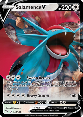 Salamence V (143/189) [Sword & Shield: Darkness Ablaze] Pokémon