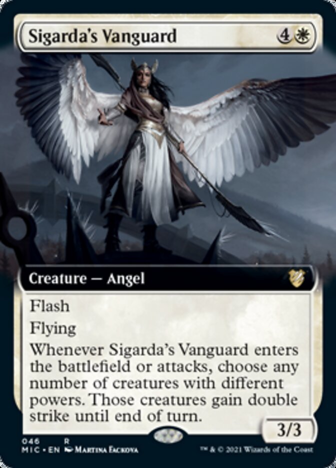 Sigarda's Vanguard (Extended Art) [Innistrad: Midnight Hunt Commander] Magic: The Gathering