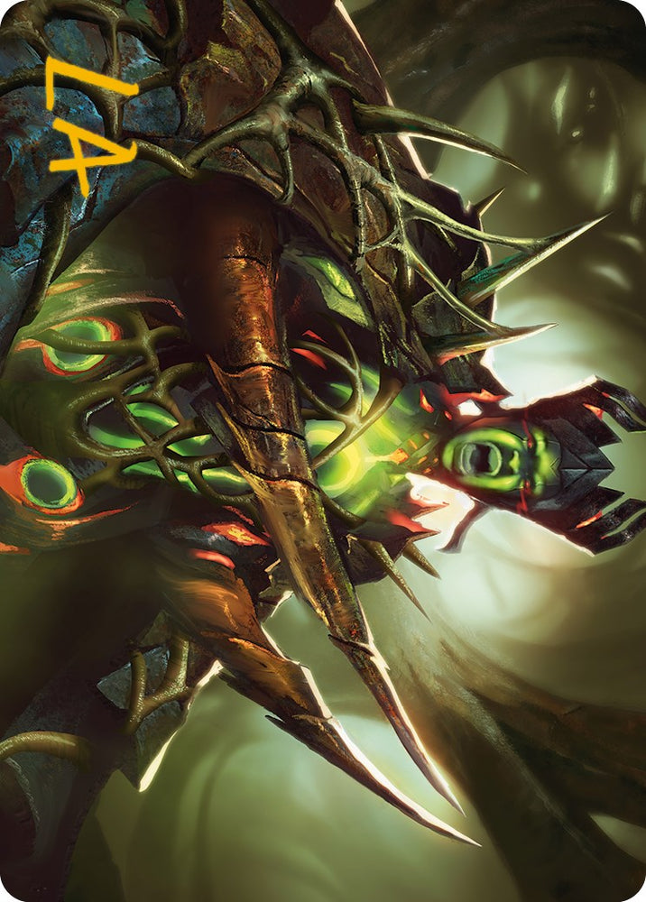 Maze's Mantle Art Card (Gold-Stamped Signature) [Phyrexia: All Will Be One Art Series] Magic: The Gathering