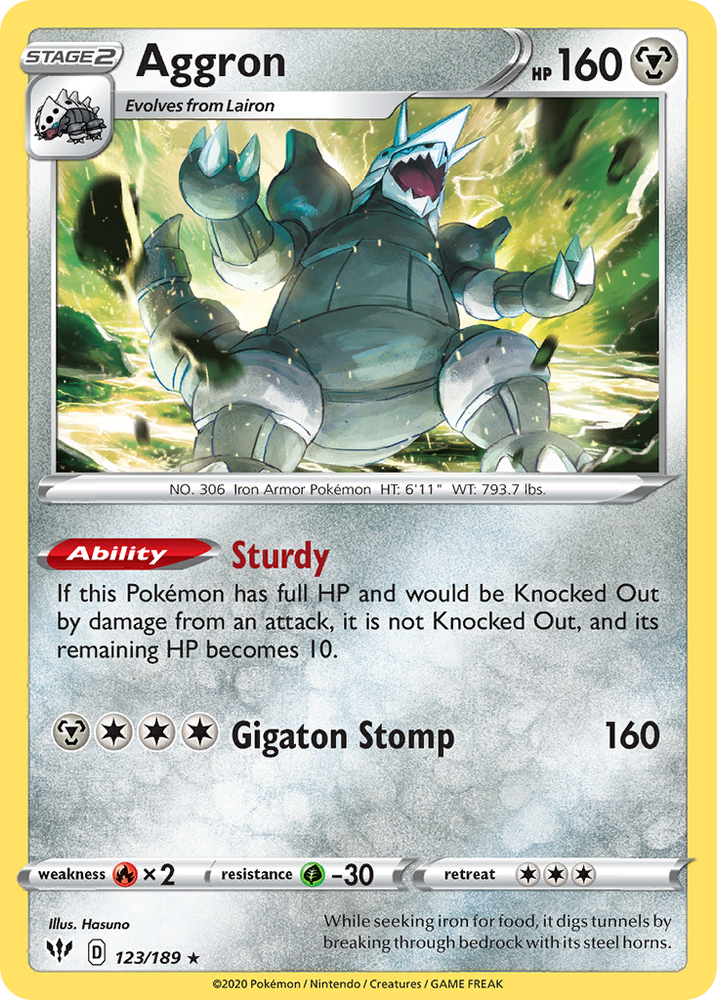 Aggron (123/189) [Sword & Shield: Darkness Ablaze] Pokémon
