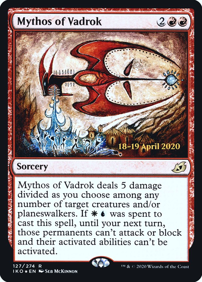 Mythos of Vadrok [Ikoria: Lair of Behemoths Prerelease Promos] Magic: The Gathering