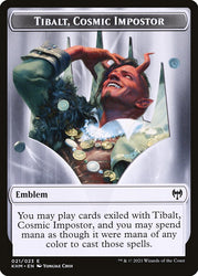 Treasure // Tibalt, Cosmic Impostor Emblem Double-Sided Token [Kaldheim Tokens] Magic: The Gathering