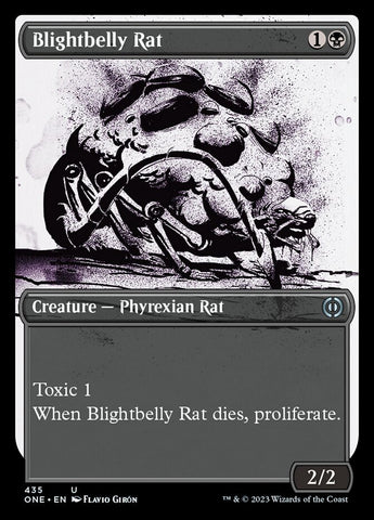 Blightbelly Rat (Showcase Ichor Step-and-Compleat Foil) [Phyrexia: All Will Be One] Magic: The Gathering