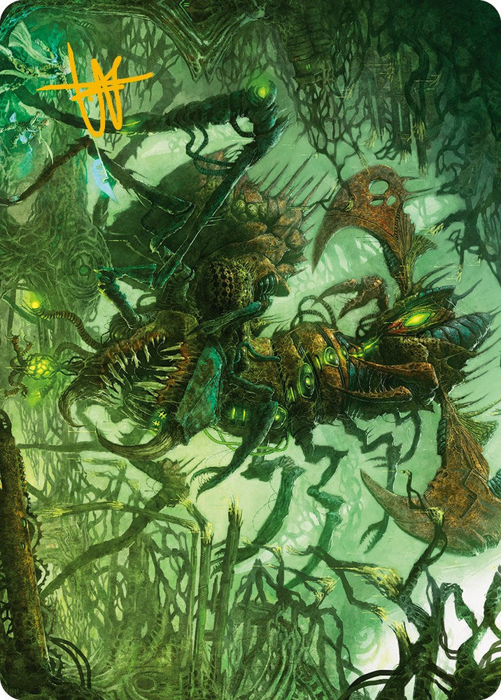 Skyscythe Engulfer Art Card (Gold-Stamped Signature) [Phyrexia: All Will Be One Art Series] Magic: The Gathering