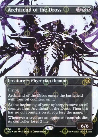 Archfiend of the Dross (Borderless Ichor Step-and-Compleat Foil) [Phyrexia: All Will Be One] Magic: The Gathering