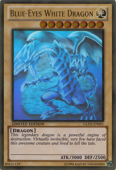 Blue-Eyes White Dragon [GLD5-EN001] Ghost/Gold Rare Yu-Gi-Oh!