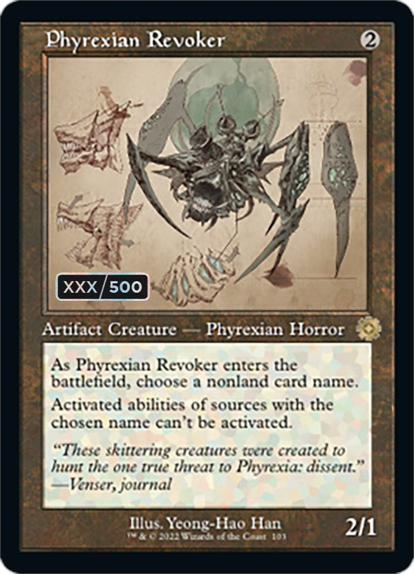 Phyrexian Revoker (Retro Schematic) (Serial Numbered) [The Brothers' War Retro Artifacts] Magic: The Gathering