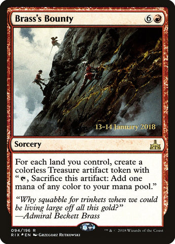 Brass's Bounty [Rivals of Ixalan Prerelease Promos] Magic: The Gathering