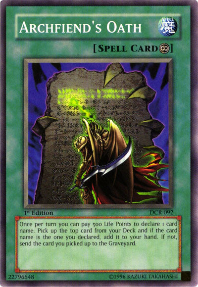 Archfiend's Oath [DCR-092] Common Yu-Gi-Oh!