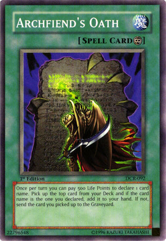 Archfiend's Oath [DCR-092] Common Yu-Gi-Oh!