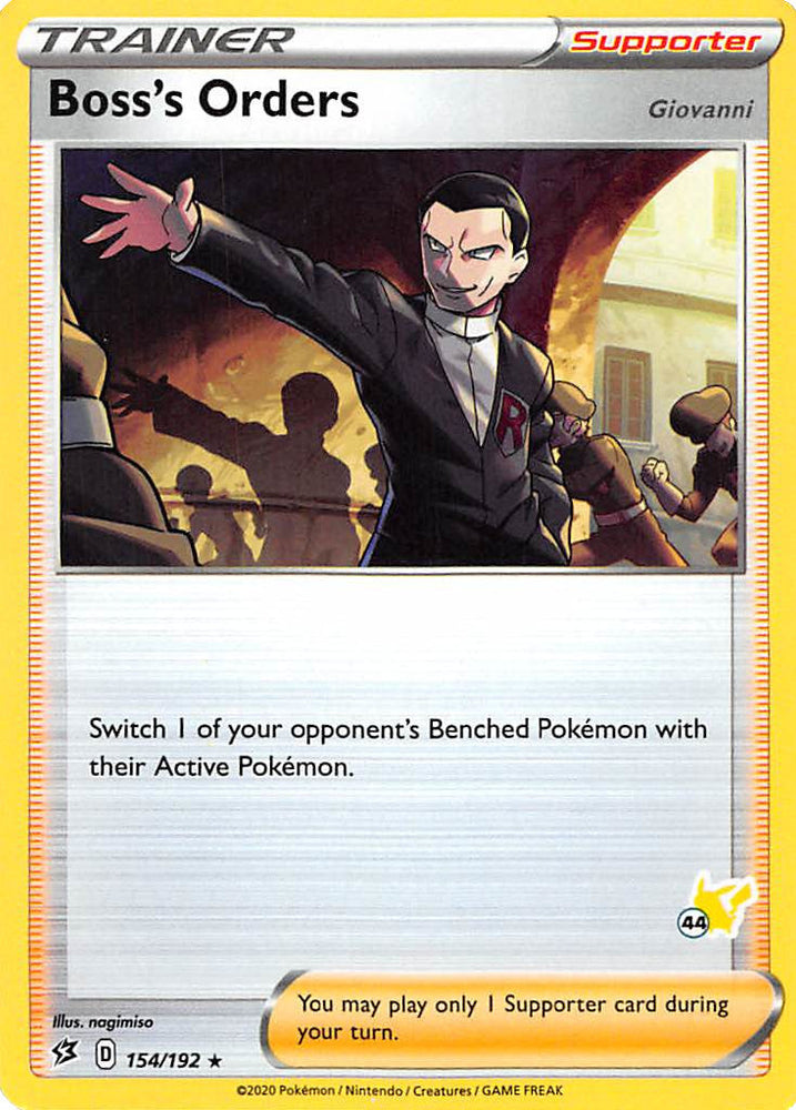 Boss's Orders (154/192) (Pikachu Stamp #44) [Battle Academy 2022] Pokémon