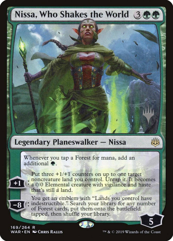 Nissa, Who Shakes the World (Promo Pack) [War of the Spark Promos] Magic: The Gathering