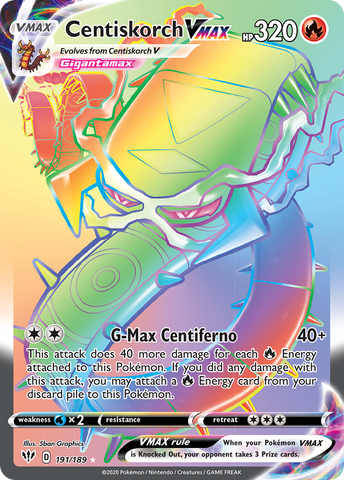 Centiskorch VMAX (191/189) [Sword & Shield: Darkness Ablaze] Pokémon