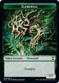 Elemental // Elf Warrior Double-Sided Token [Kaldheim Commander Tokens] Magic: The Gathering