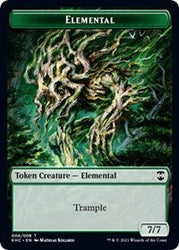 Elemental // Elf Warrior Double-Sided Token [Kaldheim Commander Tokens] Magic: The Gathering