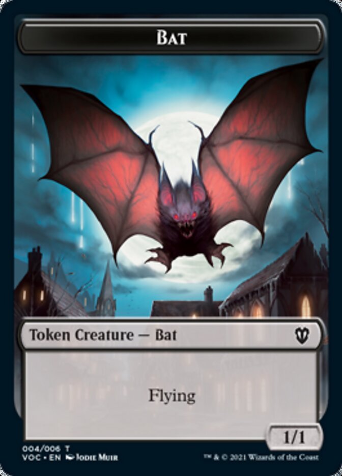 Blood // Bat Double-Sided Token [Innistrad: Crimson Vow Commander Tokens] Magic: The Gathering