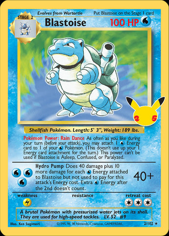 Blastoise (2/102) [Celebrations: 25th Anniversary - Classic Collection] Pokémon