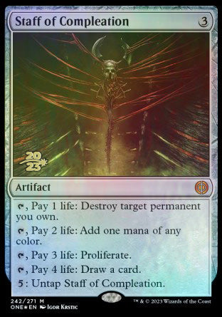 Staff of Compleation [Phyrexia: All Will Be One Prerelease Promos] Magic: The Gathering