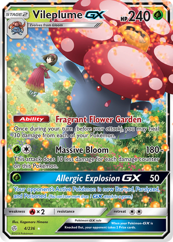 Vileplume GX (4/236) [Sun & Moon: Cosmic Eclipse] Pokémon